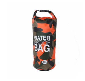 Camouflage waterproof bucket bag beach bag waterproof bucket bag outdoor drifting waterproof bag waterproof bag (Option: Orange-30L)