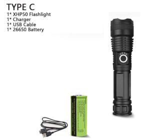 XHP70.2 Powerful Usb Led Flashlight (Option: P50+26650-EU)